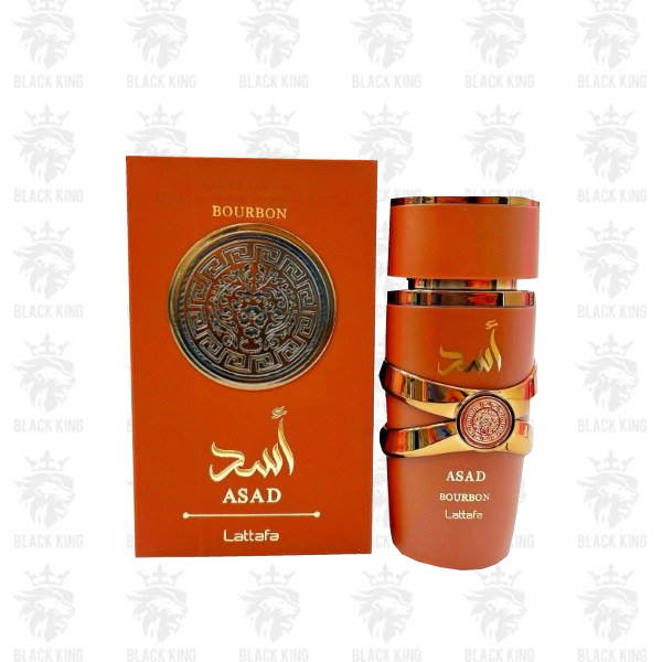 Perfume Asad Bourbon marrón de 100 ml con su caja