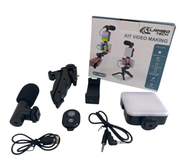 Kit de soporte con aro led RGB y micrófono Lambo Tech / A-57408