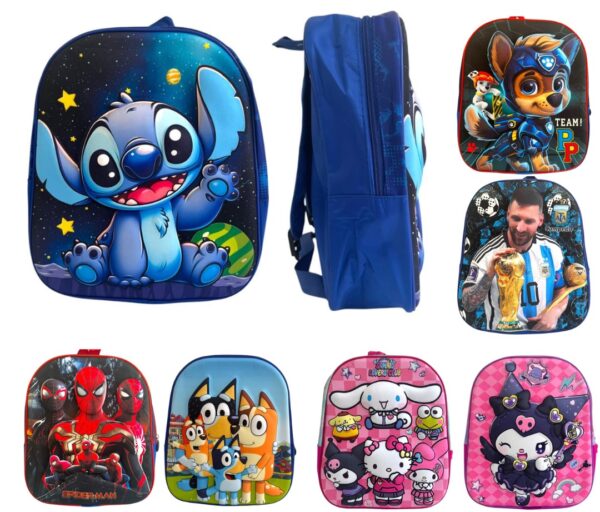 Mochila 12" 3D personajes 1 cierre / AJ-121
