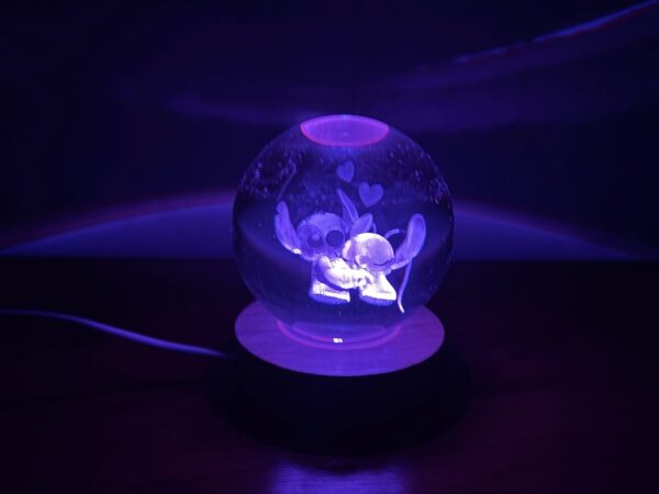 Esfera cristal 3D Stitch luz RGB 6cm / BK613 - Imagen 5