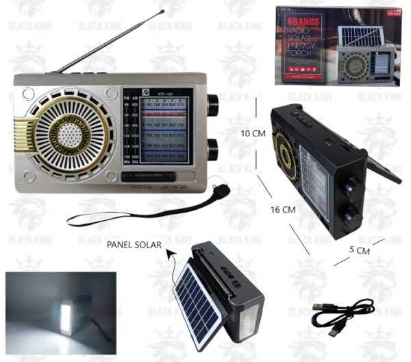 Radio con linterna y panel solar / KTF-1481
