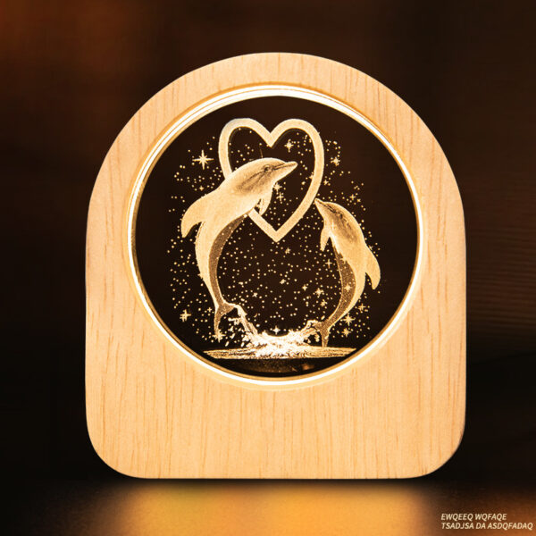Cristal 3D Delfines Corazon / HH-846 - Imagen 2
