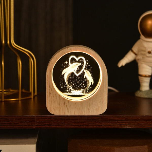 Cristal 3D Delfines Corazon / HH-846 - Imagen 3