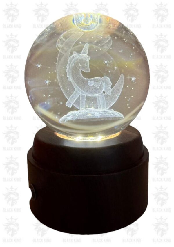 Esfera cristal 3D Unicornio 8cm giratoria / BK804