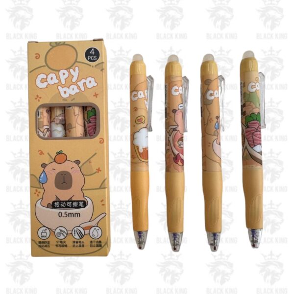 Lapicera Capybara borrable 4 unidades tinta azul / CYX-624