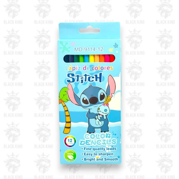 Lapiz Stitch colores 12 unidad / MD-9114-12