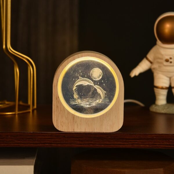 Cristal 3D Delfines Luna / C-JW2544-B - Imagen 2