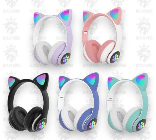 Auricular vincha bluetooth gatito con luz RGB / VIV-23M